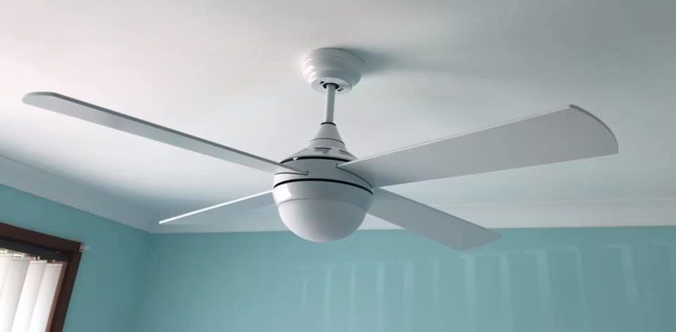 Ceiling fan installed in a living room